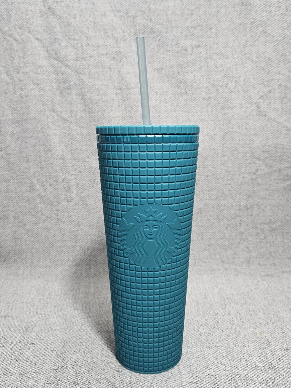 Turquoise Studded Tumbler with Straw